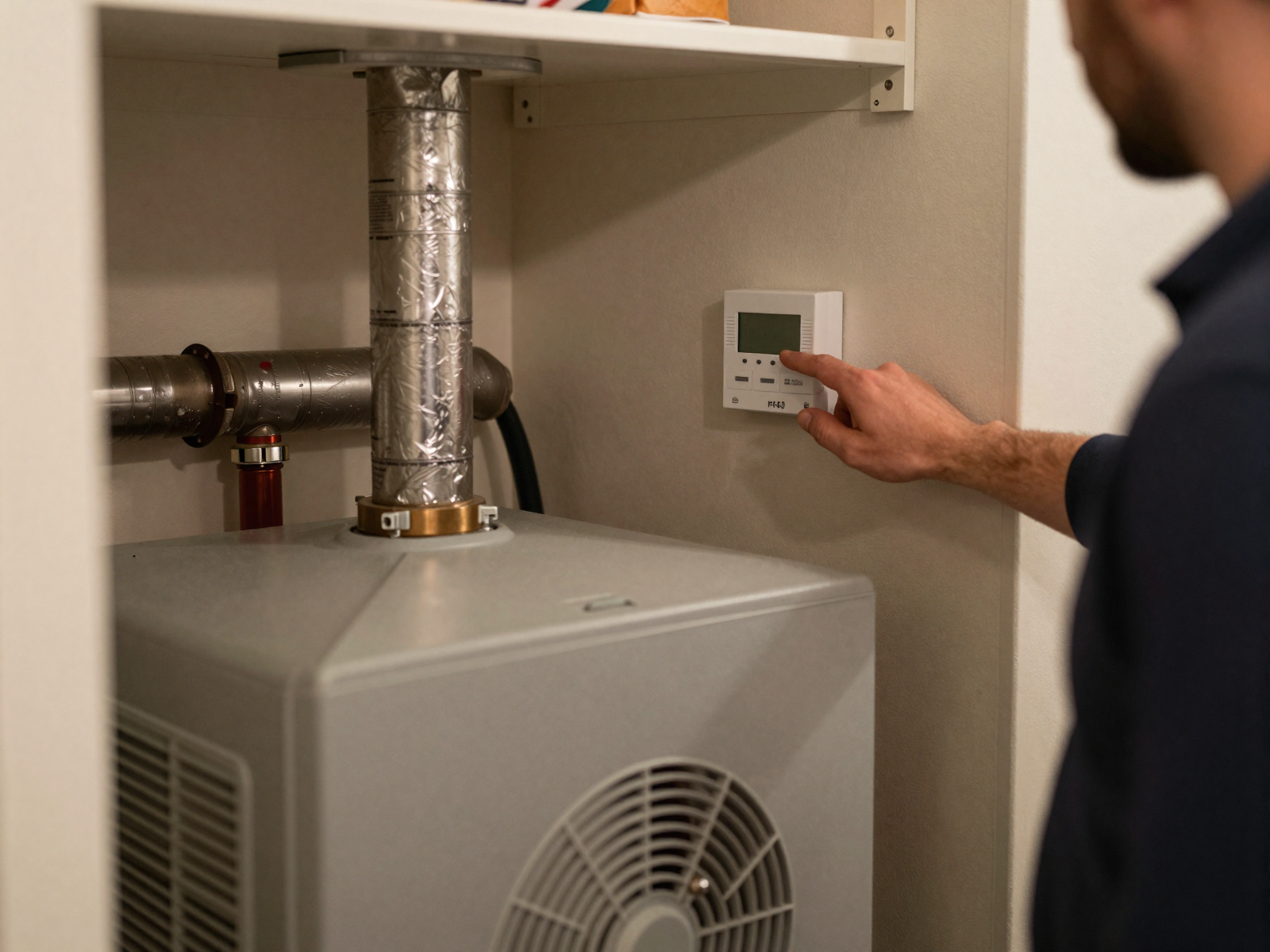 Modern furnace and cooling system installation